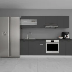 8-tlg Einbauküche Küchenzeile Küchenblock Komplettküche 240 cm Esilo