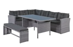 14tlg. Elegantes Ecksofa Set ca. 177 x 235 x 74 cm - Grau