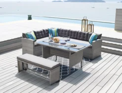 14tlg. Elegantes Ecksofa Set ca. 177 x 235 x 74 cm - Grau
