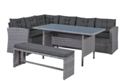 14tlg. Elegantes Ecksofa Set ca. 177 x 235 x 74 cm - Grau