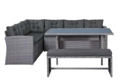 14tlg. Elegantes Ecksofa Set ca. 177 x 235 x 74 cm - Grau