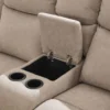 3tlg. Elektrisches Relaxsofa-Set - Hellbraun