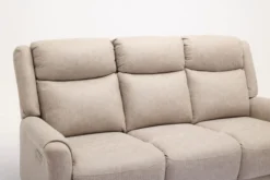 3tlg. Elektrisches Relaxsofa-Set - Hellbraun