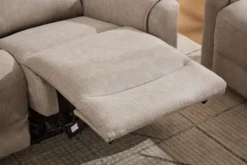 3tlg. Elektrisches Relaxsofa-Set - Hellbraun
