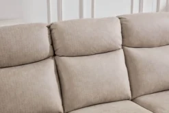 3tlg. Elektrisches Relaxsofa-Set - Hellbraun