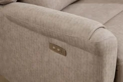 3tlg. Elektrisches Relaxsofa-Set - Hellbraun