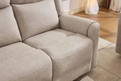 3tlg. Elektrisches Relaxsofa-Set - Hellbraun