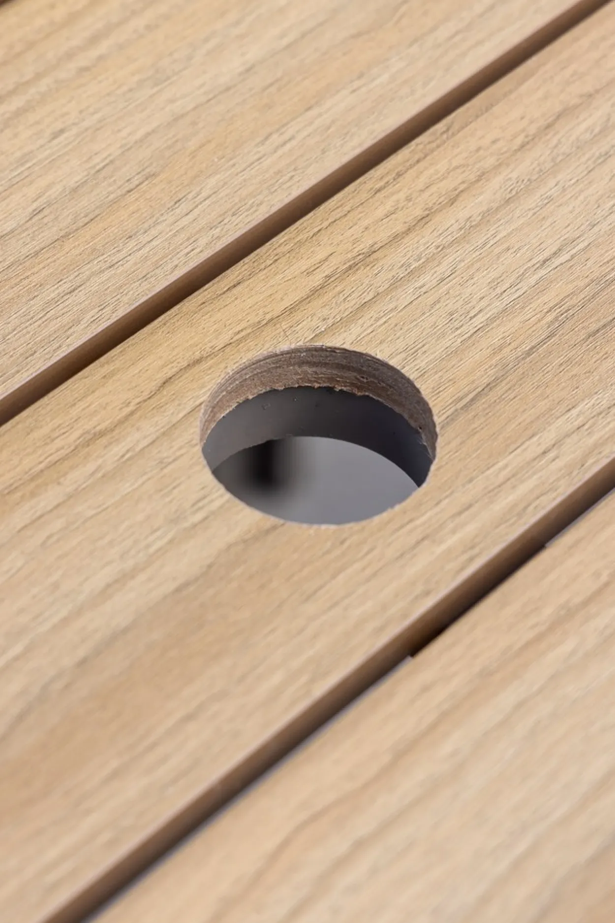 3tlg. Gartengarnitur aus Aluminium in Holzoptik