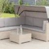 14tlg. Gartenlounge-Set mit Überdachung, modular - Grau