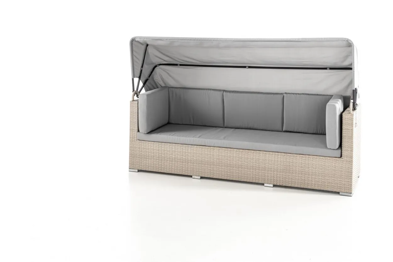 14tlg. Gartenlounge-Set mit Überdachung, modular - Grau