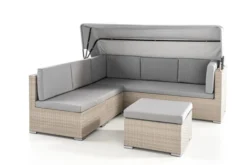 14tlg. Gartenlounge-Set mit Überdachung, modular - Grau