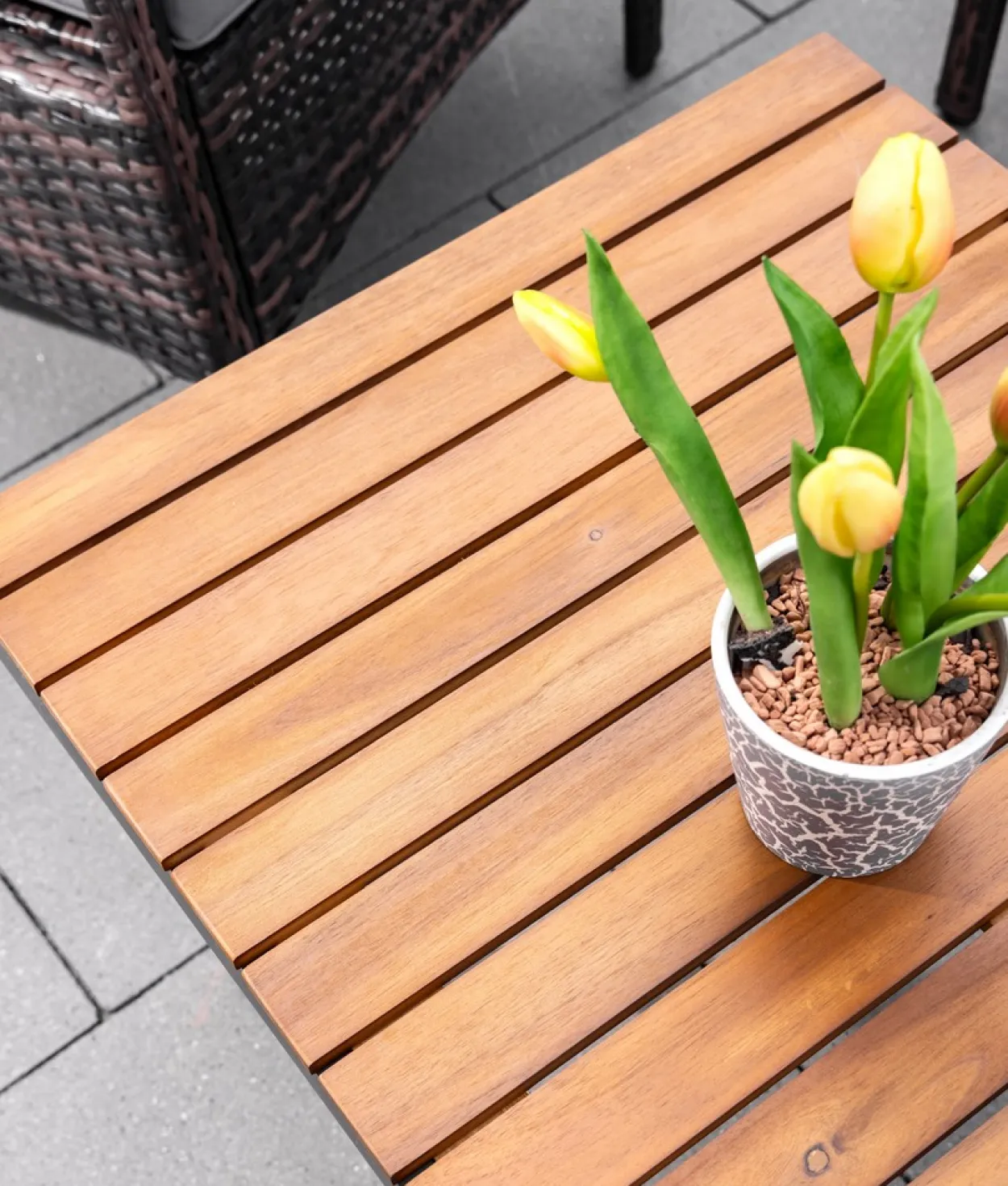 7tlg. Gartenmöbelset aus Rattan - Dunkelgrau
