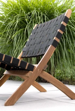 5tlg. Gartenmöbel-Set Bistrotisch mit 2 Stühlen und Ottomane in Holzoptik