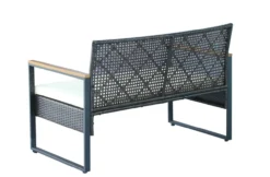 4tlg. Gartenmöbel-Set Bistrotisch mit 2 Stühlen und 1 Bank in Rattanoptik