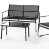4tlg. Garten-Set - Schwarz