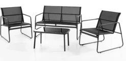 4tlg. Garten-Set - Schwarz