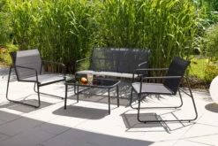 4tlg. Garten-Set - Schwarz