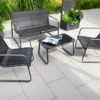 4tlg. Garten-Set - schwarz