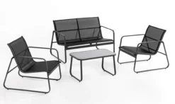 4tlg. Garten-Set - schwarz