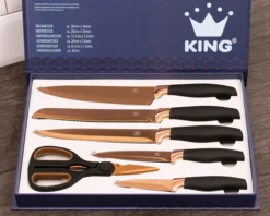 6tlg. Küchenmesserset TITANINUM ROSÉ inkl. Schere