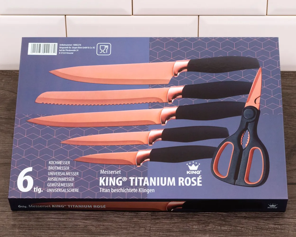 6tlg. Küchenmesserset TITANINUM ROSÉ inkl. Schere