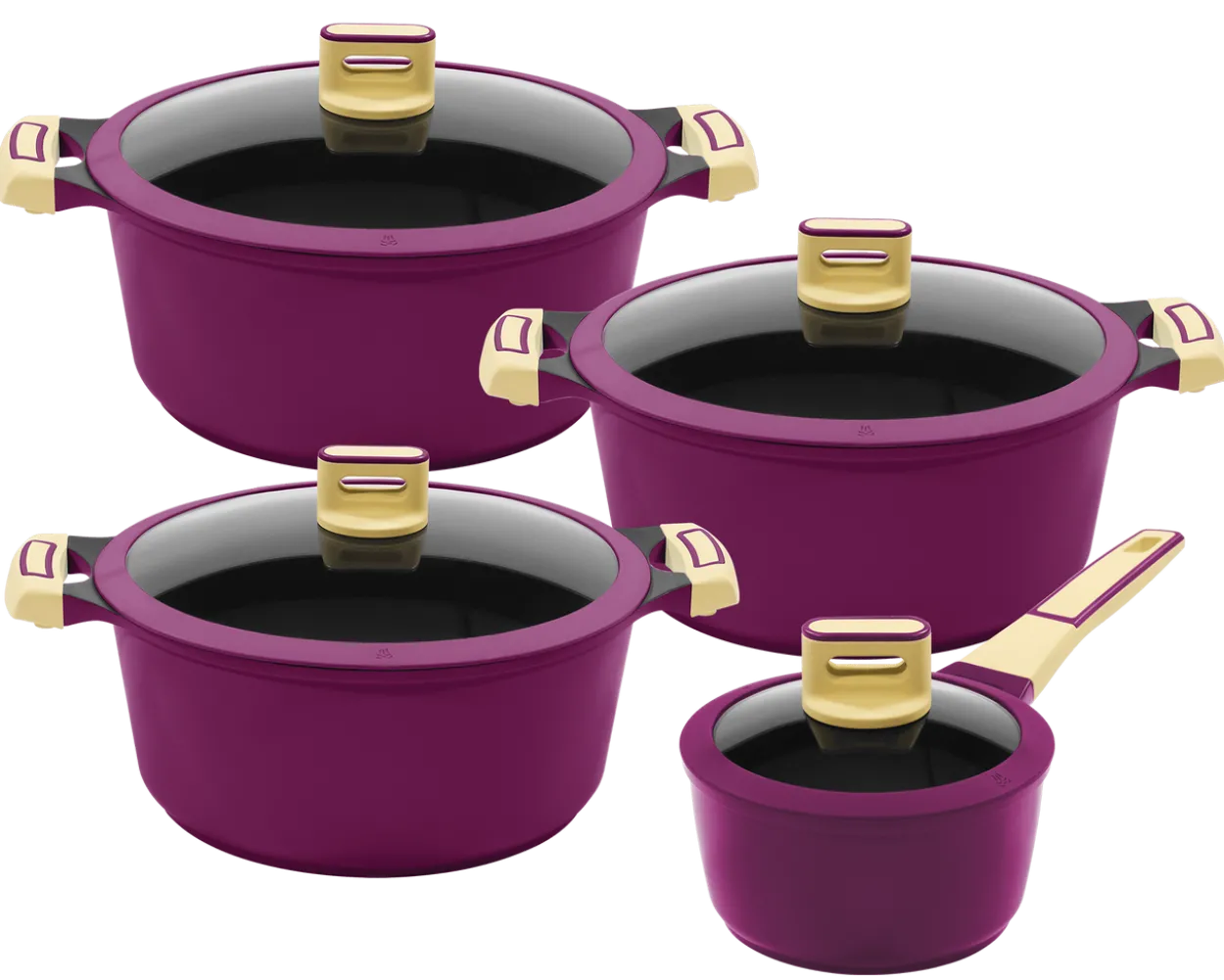 8tlg. Kochtopfset GOURMET AUBERGINE