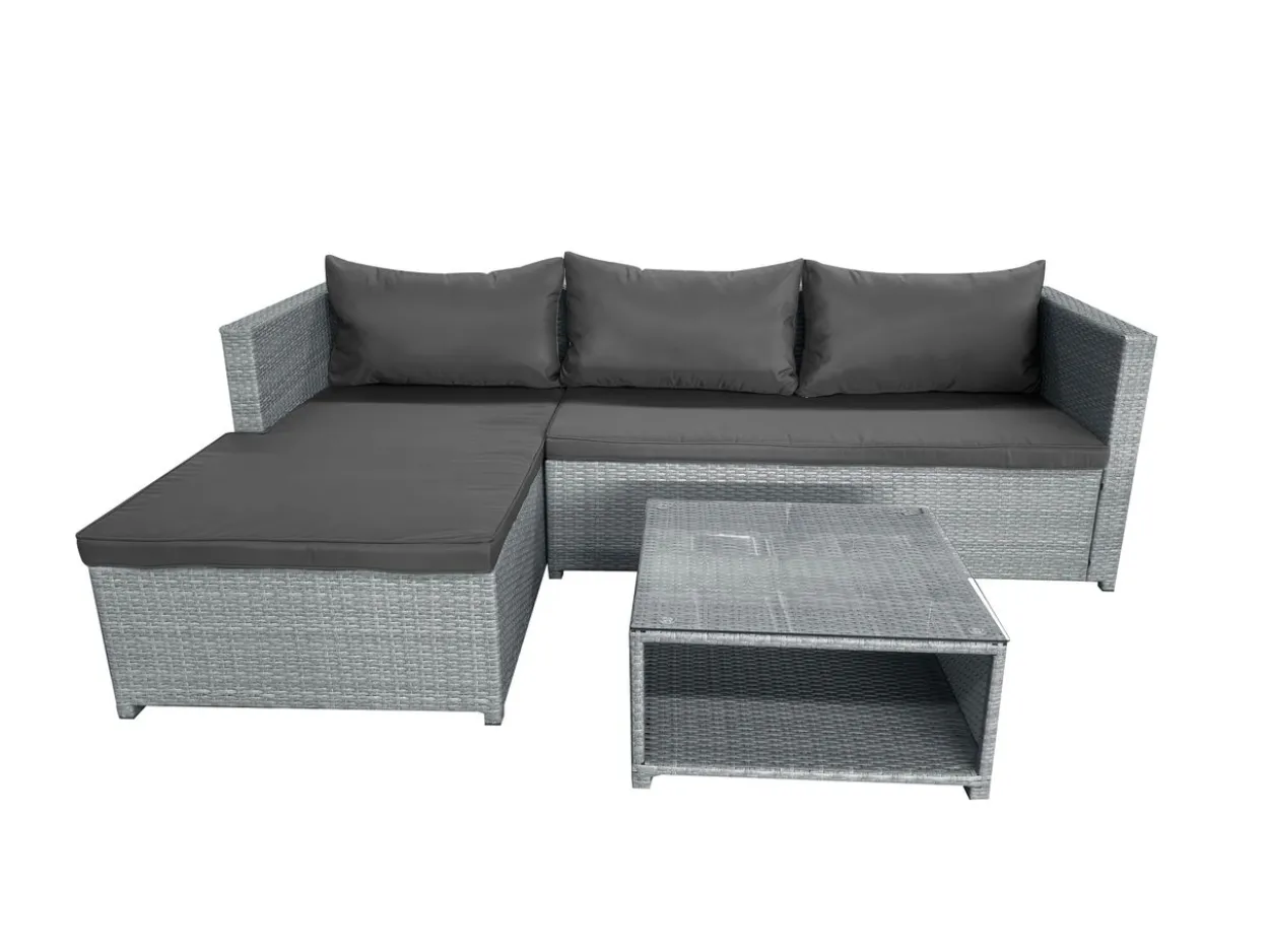 3tlg. Loungeset HGS62-DGR dunkelgrau