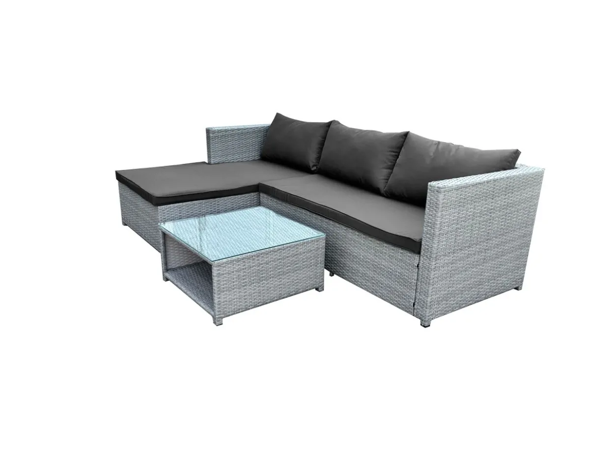 3tlg. Loungeset HGS62-DGR dunkelgrau