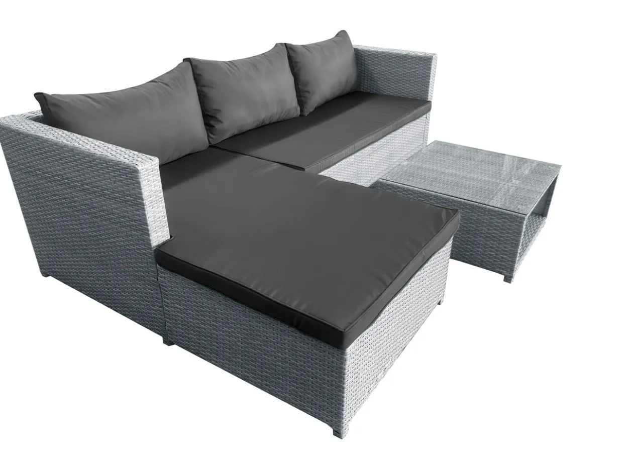3tlg. Loungeset HGS62-DGR dunkelgrau