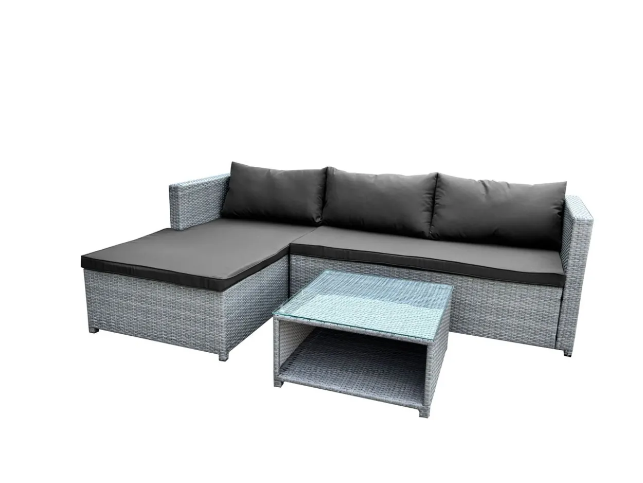 3tlg. Loungeset HGS62-DGR dunkelgrau