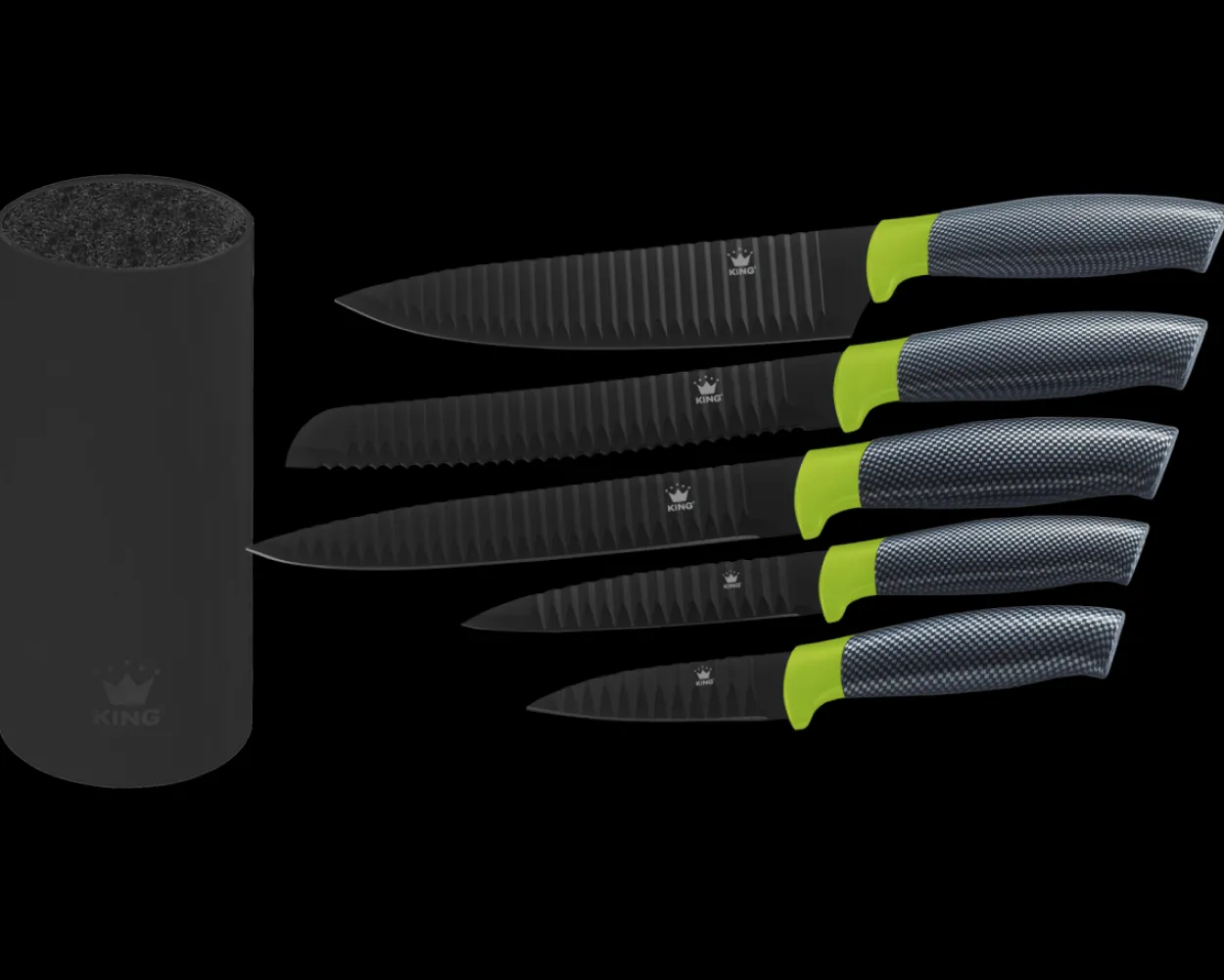 6tlg. Messerset CARBON GREEN LINE inkl. Messerblock