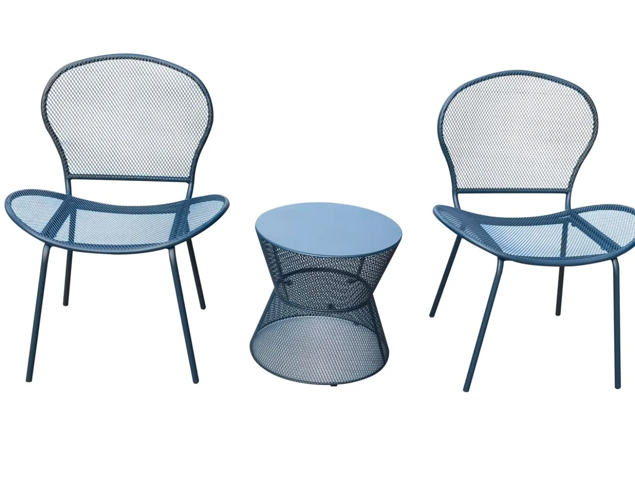 3tlg. modernes Bistro Set HGS58-DBL dunkelblau