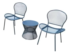 3tlg. modernes Bistro Set HGS58-DBL dunkelblau