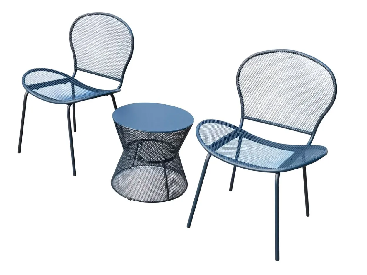 3tlg. modernes Bistro Set HGS58-DBL dunkelblau