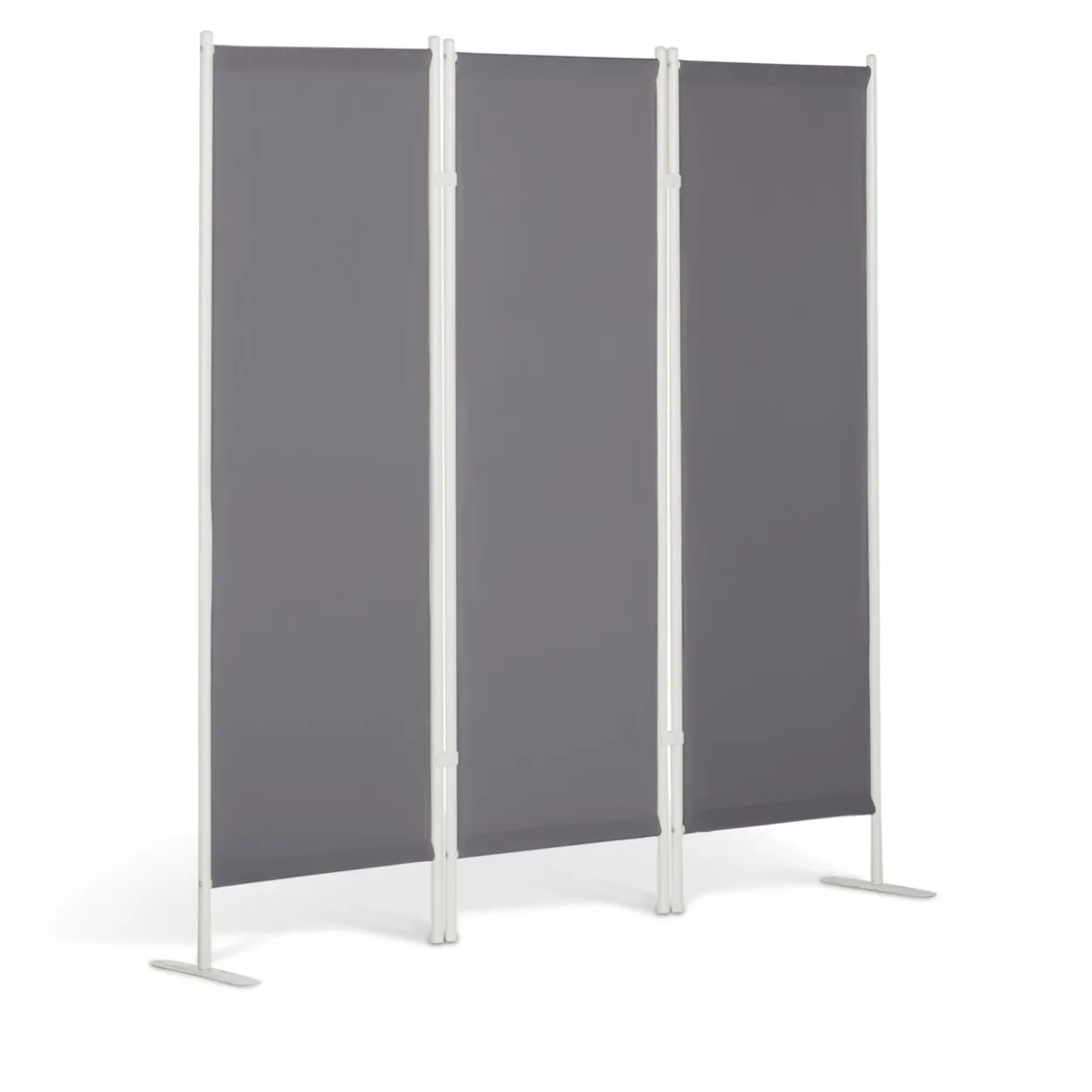 3tlg. Paravent Stellwand aus Polyester, ca. 150 x 156 cm - Anthrazit