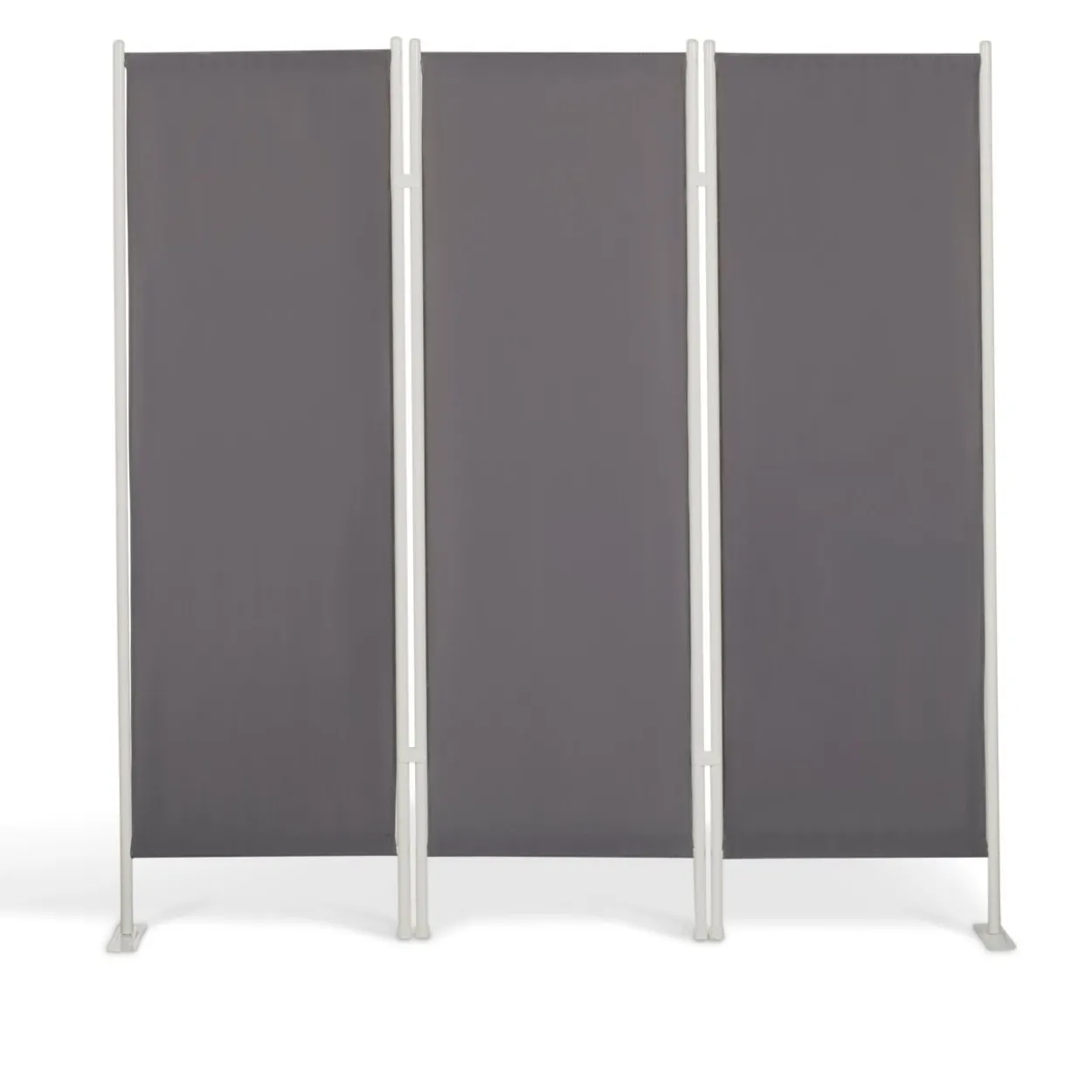 3tlg. Paravent Stellwand aus Polyester, ca. 150 x 156 cm - Anthrazit