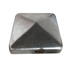 10tlg. Pfostenkappen aus beschichtetem Stahl, ca. 9,1 x 9,1 cm - Metallfarben