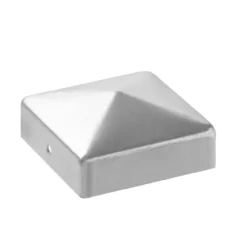10tlg. Pfostenkappen aus beschichtetem Stahl, ca. 7,1 x 7,1 cm - Metallfarben