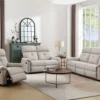 3tlg. Polstergarnitur mit 5 Relaxfunktionen - Beige