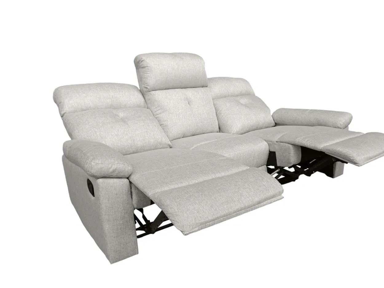 3tlg. Polstergarnitur mit 5 Relaxfunktionen - Beige