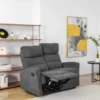 3tlg. Polstergarnitur mit 5 Relaxfunktionen - Dunkelgrau