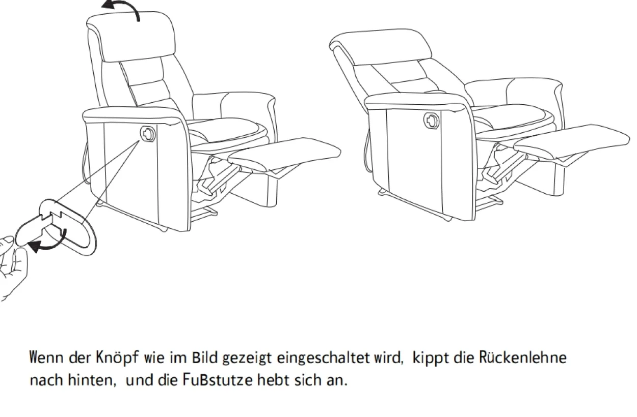 3tlg. Polstergarnitur mit 5 Relaxfunktionen - Dunkelgrau