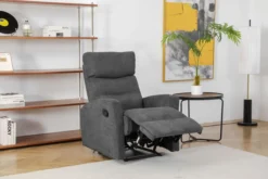 3tlg. Polstergarnitur mit 5 Relaxfunktionen - Dunkelgrau