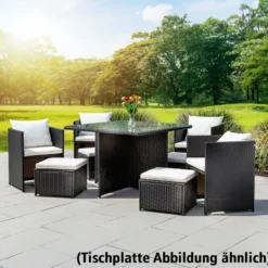 22tlg. Polyrattan-Sitzgruppe Gartenmöbel Rattan-Set
