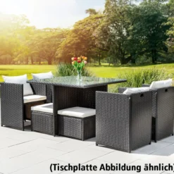 22tlg. Polyrattan-Sitzgruppe Gartenmöbel Rattan-Set