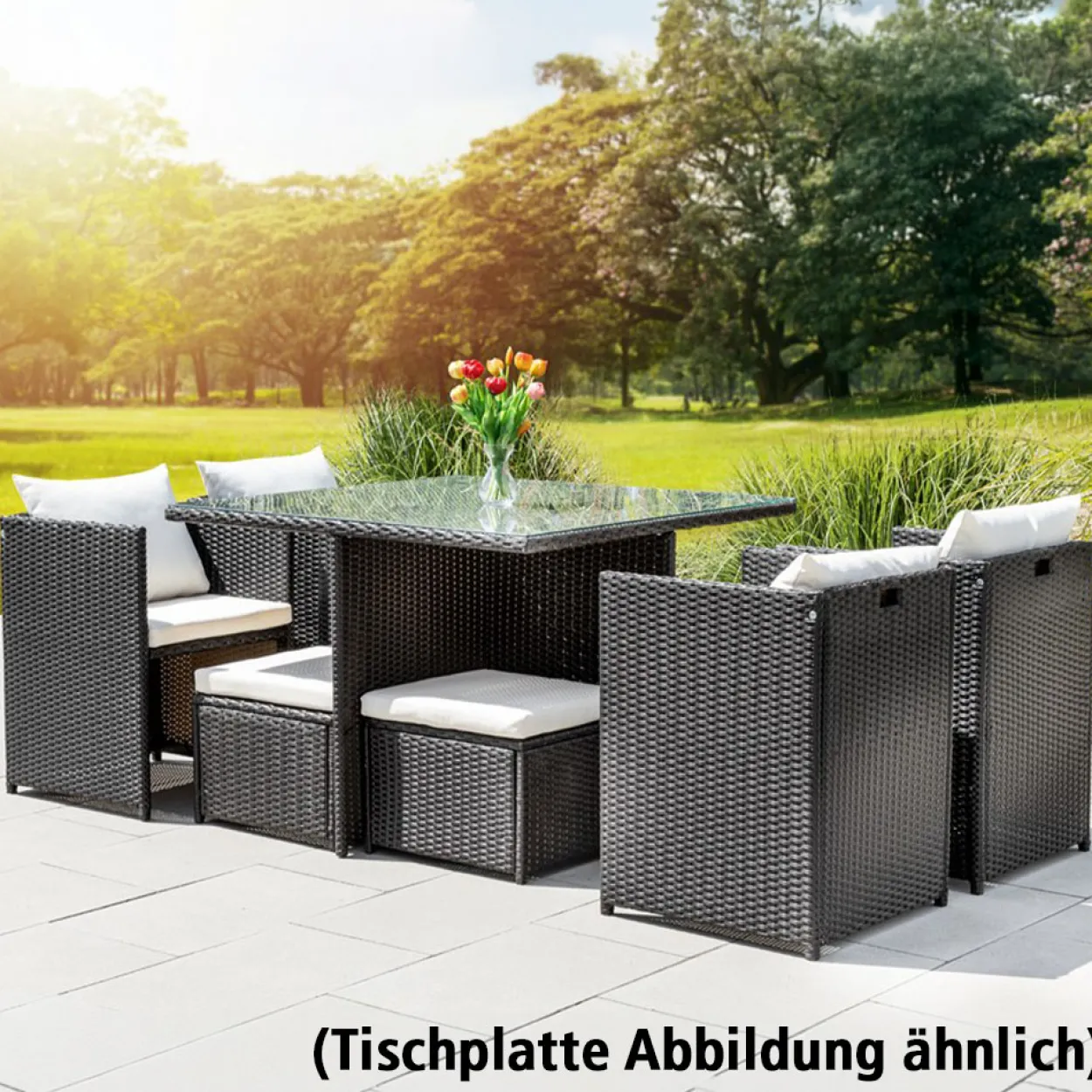 22tlg. Polyrattan-Sitzgruppe Gartenmöbel Rattan-Set