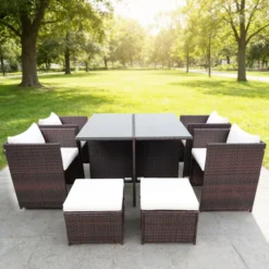 22tlg. Polyrattan-Sitzgruppe Gartenmöbel Rattan-Set