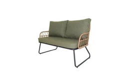 5tlg. Rattan-Gartenset mit Sitzkissen HGS51-GRN, grün
