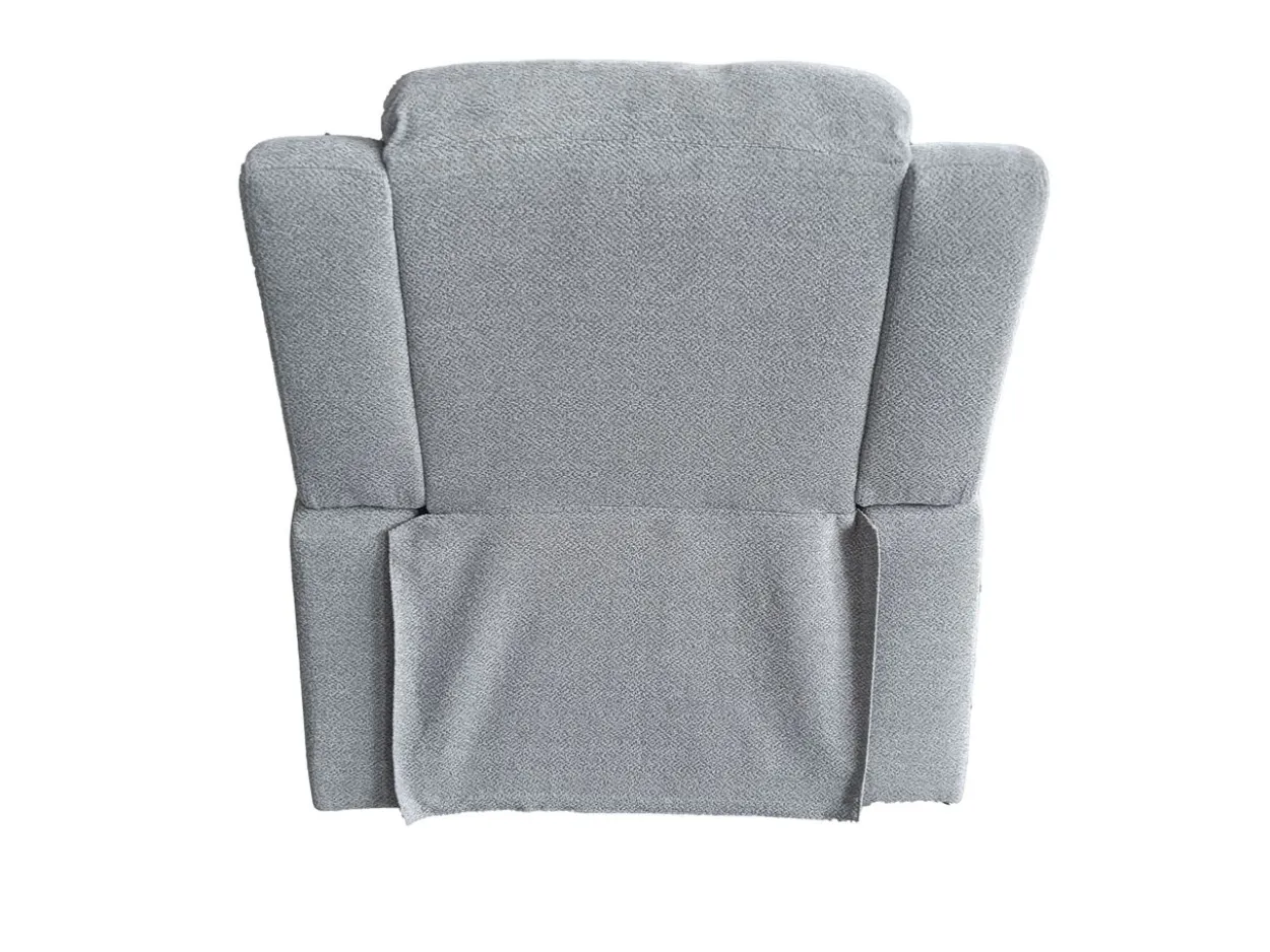 3tlg. Relaxsofa-Set aus Chenille - Hellgrau