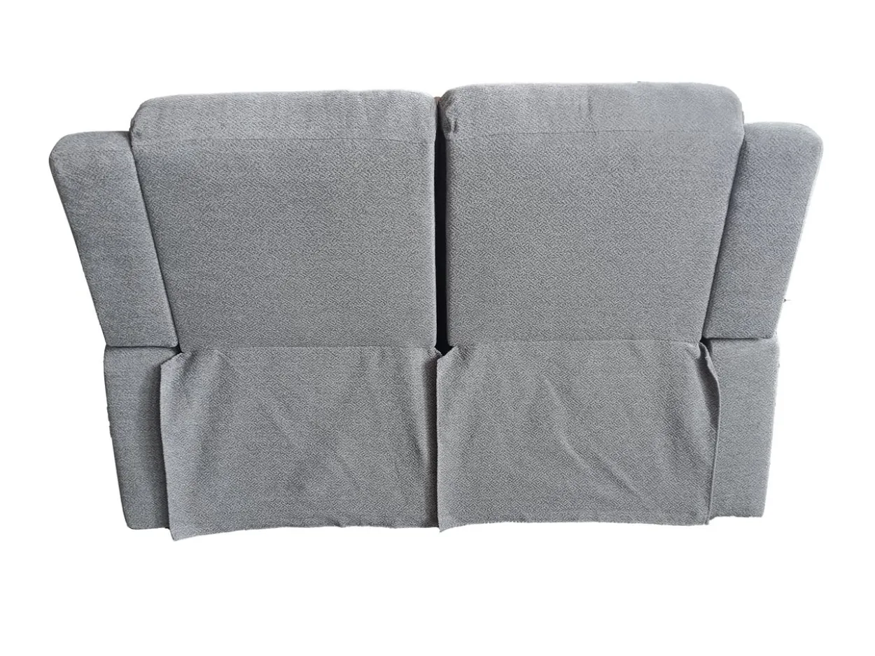 3tlg. Relaxsofa-Set aus Chenille - Hellgrau